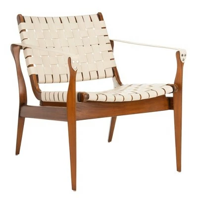 Best Pirce ๐ Dilan Leather Safari Chair White/Light Brown - Safavieh ๐ 5 Best Pirce ๐ Dilan Leather Safari Chair White/Light Brown - Safavieh ๐ - Image 3