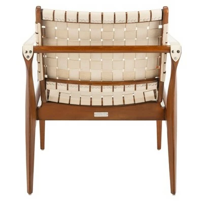 Best Pirce ๐ Dilan Leather Safari Chair White/Light Brown - Safavieh ๐ 7 Best Pirce ๐ Dilan Leather Safari Chair White/Light Brown - Safavieh ๐ - Image 5