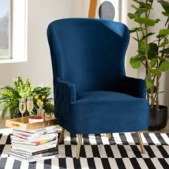 Top 10 🛒 Melissa Velvet Fabric Upholstered Living Room Accent Chair Royal Blue/Gold - Baxton Studio ⭐ -Living Room Chairs Sales unnamed file 2694