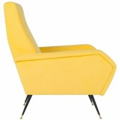 Discount 🎉 Aida Mid-Century Armchair - Yellow Velvet - Safavieh 🤩 -Living Room Chairs Sales unnamed file 2723