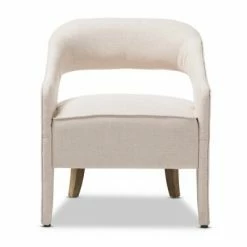 Wholesale 💯 Floriane Modern and Contemporary Fabric Upholstered Lounge Chair Beige - Baxton Studio 😉