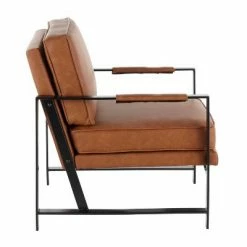 Top 10 😀 Franklin Armchair with Faux Leather Black/Camel Brown - LumiSource ❤️