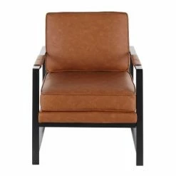 Top 10 😀 Franklin Armchair with Faux Leather Black/Camel Brown - LumiSource ❤️ -Living Room Chairs Sales unnamed file 2935