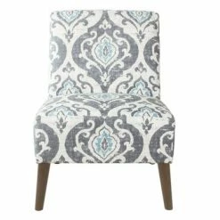 Outlet 🔔 Modern Armless Accent Chair - HomePop Blue ✨ -Living Room Chairs Sales unnamed file 2957
