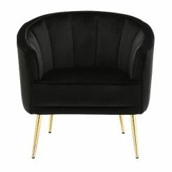 Hot Sale 🔥 Tania Contemporary Upholstered Accent Chair - LumiSource Gold/black 🔔 -Living Room Chairs Sales unnamed file 2997