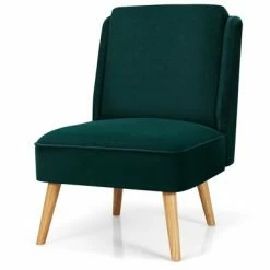 Wholesale ✔️ Costway Velvet Accent Chair Single Sofa Chair Leisure Chair with Wood Frame ⌛ -Living Room Chairs Sales unnamed file 3015