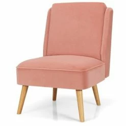 Wholesale ✔️ Costway Velvet Accent Chair Single Sofa Chair Leisure Chair with Wood Frame ⌛ -Living Room Chairs Sales unnamed file 3017