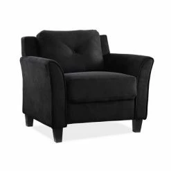 Cheap 😍 Harper Tufted Microfiber Chair - Lifestyle Solutions Black 🎁
