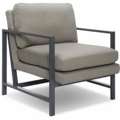 New 👍 Russell Bronze Metal Frame Accent Chair - Finch Gray ⭐