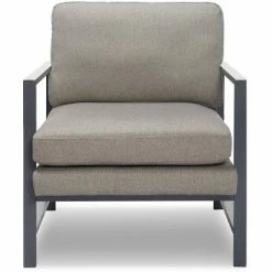New 👍 Russell Bronze Metal Frame Accent Chair - Finch Gray ⭐ -Living Room Chairs Sales unnamed file 3039