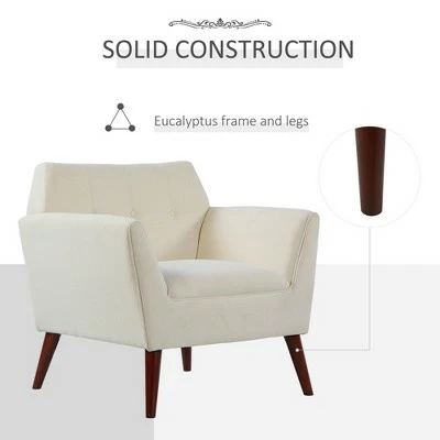 Brand new π HomCom Traditional Button Tufted Linen Polygon Armchair Seat π€© 4 Brand new π HomCom Traditional Button Tufted Linen Polygon Armchair Seat π€© - Image 2