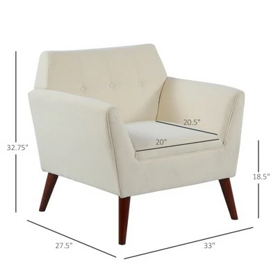 Brand new π HomCom Traditional Button Tufted Linen Polygon Armchair Seat π€© 6 Brand new π HomCom Traditional Button Tufted Linen Polygon Armchair Seat π€© - Image 4