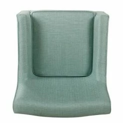 Buy ✨ Davis Mid Century Accent Chair - Homepop Aqua 👏 -Living Room Chairs Sales unnamed file 3133
