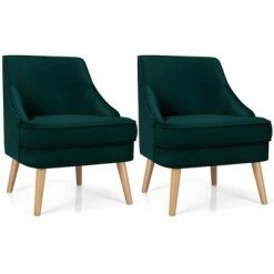 Top 10 💯 Costway Set of 2 Accent Chairs Velvet Single Sofa Chair w/Rubber Wood Legs PinkGreenGrey 🔥 -Living Room Chairs Sales unnamed file 3182