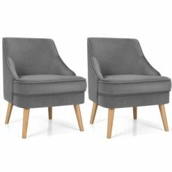Top 10 💯 Costway Set of 2 Accent Chairs Velvet Single Sofa Chair w/Rubber Wood Legs PinkGreenGrey 🔥 -Living Room Chairs Sales unnamed file 3183