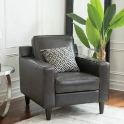 Best deal 🔔 Olivia Top Grain Leather Armchair - Abbyson Living Cream 🎉