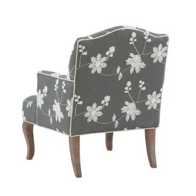 Best reviews of π Floral Upholstered Armchair - Gray - Linon β 6 Best reviews of π Floral Upholstered Armchair - Gray - Linon β - Image 4