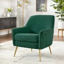 Best reviews of 🤩 Vita Accent Chair - Lifestorey Dark Green 🔔 -Living Room Chairs Sales unnamed file 3238