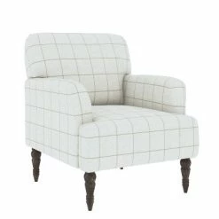 Brand new ⭐ Everlee Armchair with Gray Wash Legs - Handy Living Checked Denim ⭐