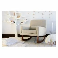 Budget 🤩 Nursery Works Sleepytime Rocker, Greenguard Gold Certified with Walnut Legs Navy 🎁 -Living Room Chairs Sales unnamed file 3311