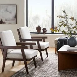 Best reviews of β¨ Threshold Designed W/Studio McGee Grantsville Wood Frame Accent Chair with Grid Back - Thresholdβ’ designed with Studio McGee Dark Wood β€οΈ