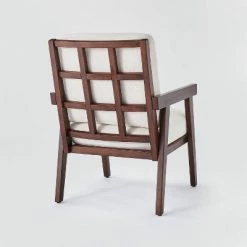 Best reviews of ✨ Threshold Designed W/Studio McGee Grantsville Wood Frame Accent Chair with Grid Back - Threshold™ designed with Studio McGee Dark Wood ❤️ -Living Room Chairs Sales unnamed file 336