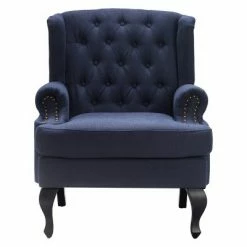 New ✔️ Mason Tufted Armchair with Brass Nailheads - Serta Navy Blue 🛒 -Living Room Chairs Sales unnamed file 3449