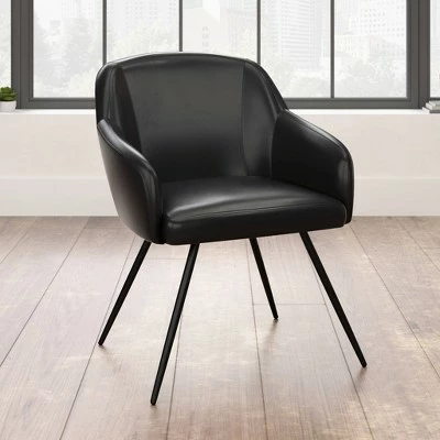 Promo 👏 Harvey Park Occasional Accent Chair - Sauder Black Faux Leather 👏 3 Promo 👏 Harvey Park Occasional Accent Chair - Sauder Black Faux Leather 👏