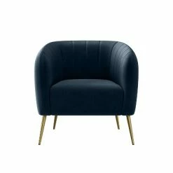 Outlet 🛒 Meath Barrel Chair Velvet - Handy Living Navy Blue 🎉 -Living Room Chairs Sales unnamed file 3472