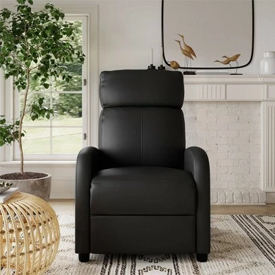New ❤️ Sofy Pushback Recliner Faux Leather - Room & Joy Camel ⌛ 3 New ❤️ Sofy Pushback Recliner Faux Leather - Room & Joy Camel ⌛