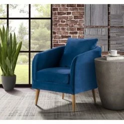 Promo 🎁 Zoe Accent Chair with Wooden Legs - Picket House Furnishings Navy Blue 👍 -Living Room Chairs Sales unnamed file 3515