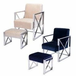 Best reviews of 🌟 Echidna Velveteen Accent Chair Champagne/Chrome - Aiden Lane ✔️ -Living Room Chairs Sales unnamed file 3587