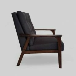 Outlet 🤩 Duluth Mid-Century Armchair Black - Christopher Knight Home 👏 -Living Room Chairs Sales unnamed file 366