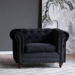 Budget 🥰 A&B Home Upholstered Accent Chair Black - A&B Home 👍