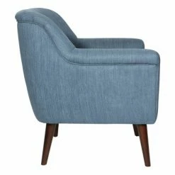 Hot Sale 😍 Dane Accent Chair with Dark Coffee Finish Legs - OSP Home Furnishings Blue Steel 🎁