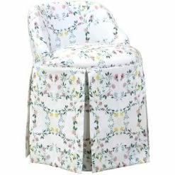 Discount ✔️ Vanity Chair in Kaleidoscope Floral Blush/White - Skyline Furniture 🌟
