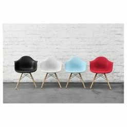 Buy 🎁 Room & Joy Mid-Century Modern Molded Armchair with Wood Leg - Dorel Home Products Black 🧨 -Living Room Chairs Sales unnamed file 3863