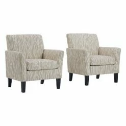 Promo ✨ Set of 2 Marquee Flared Armchair - Handy Living Oatmeal Tan ⭐ -Living Room Chairs Sales unnamed file 3883
