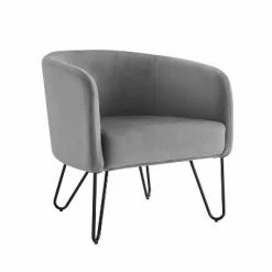 Cheapest 🧨 Parkway Velvet Accent Chair - Crosley Gray ✔️ -Living Room Chairs Sales unnamed file 3946