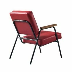 Hot Sale 🌟 Denver Armchair with Metal Leg and Wood Armrest Red/Black Finish - Teamson Home 🔔 -Living Room Chairs Sales unnamed file 3961