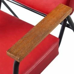 Hot Sale 🌟 Denver Armchair with Metal Leg and Wood Armrest Red/Black Finish - Teamson Home 🔔 -Living Room Chairs Sales unnamed file 3964