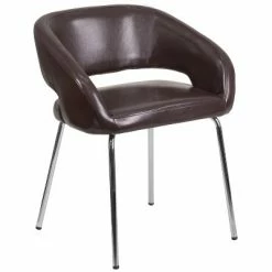 Discount 💯 Flash Furniture Fusion Series Contemporary LeatherSoft Side Reception Chair with Chrome Legs ✨ -Living Room Chairs Sales unnamed file 3977