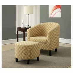 New โ Accent Chair and Ottoman Yellow - EveryRoom โ๏ธ
