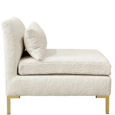 Outlet 😀 Armless chair in Sheepskin Natural Cream - Skyline Furniture 🛒 4 Outlet 😀 Armless chair in Sheepskin Natural Cream - Skyline Furniture 🛒 - Image 2