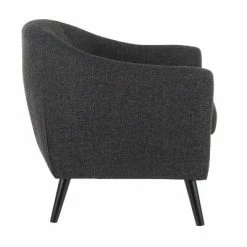 Hot Sale 😍 Rockwell Mid-Century Modern Accent Chair Black - LumiSource 🎁