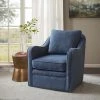 Deals ✔️ Madison Park Mitchell Slub Weave Wide Seat Swivel Armchair Navy ❤️