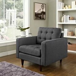 Promo 😍 Empress Upholstered Armchair Gray - Modway 💯 -Living Room Chairs Sales unnamed file 4132