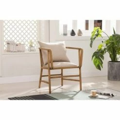 Wholesale 🎁 Burham Home Designs Alexandra Armchair Natural Linen - Boraam ⌛ -Living Room Chairs Sales unnamed file 4150