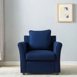 Outlet 😀 Cabico Upholstered Accent Chair Royal Blue - miBasics ✨ -Living Room Chairs Sales unnamed file 4171