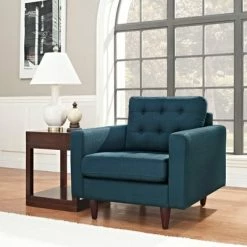 Best Pirce 👏 Empress Upholstered Armchair Azure - Modway 👍 -Living Room Chairs Sales unnamed file 4176